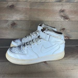 Nike Air Force one mid Mens size 8.5 shoes white leather comfort sneakers
